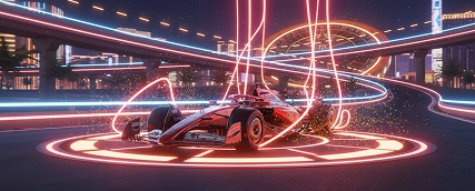 Quickwin futuristisches Rennauto Jackpot Explosion
